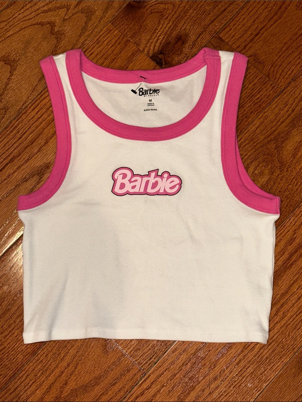 Barbie Pacsun Women’s Pink White Crop Top Size M